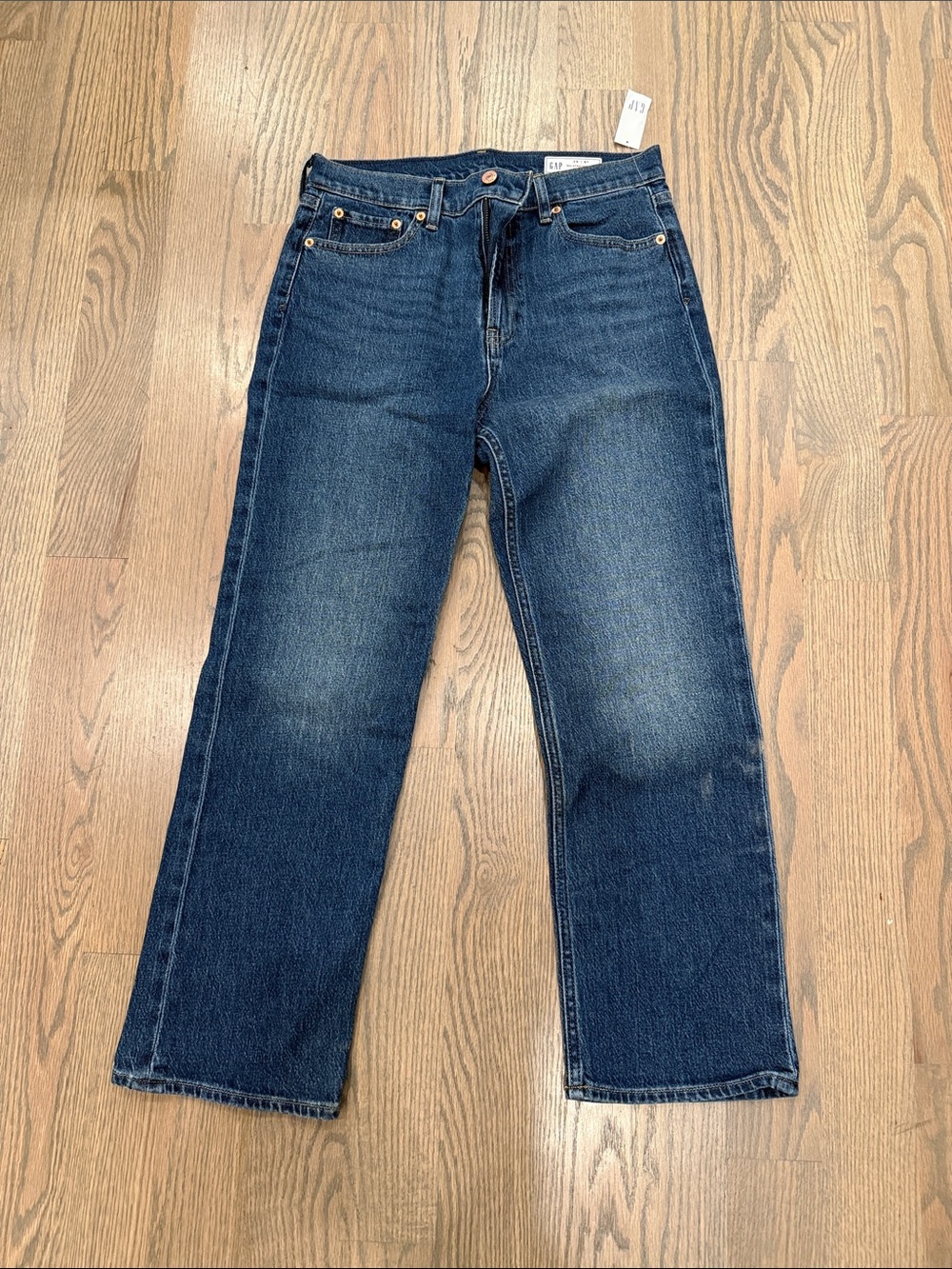 Women’s Dark Blue Straight-Leg High-Rise Jeans